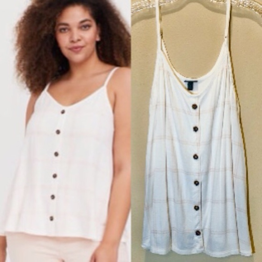 GU Torrid Size 2: Cream & Pale Pink Stripped Cami